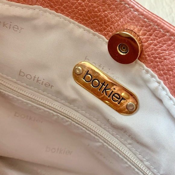Botkier Metallic Leather Trigger Satchel Shoulder Bag Salmon Pink - Picture 10 of 16